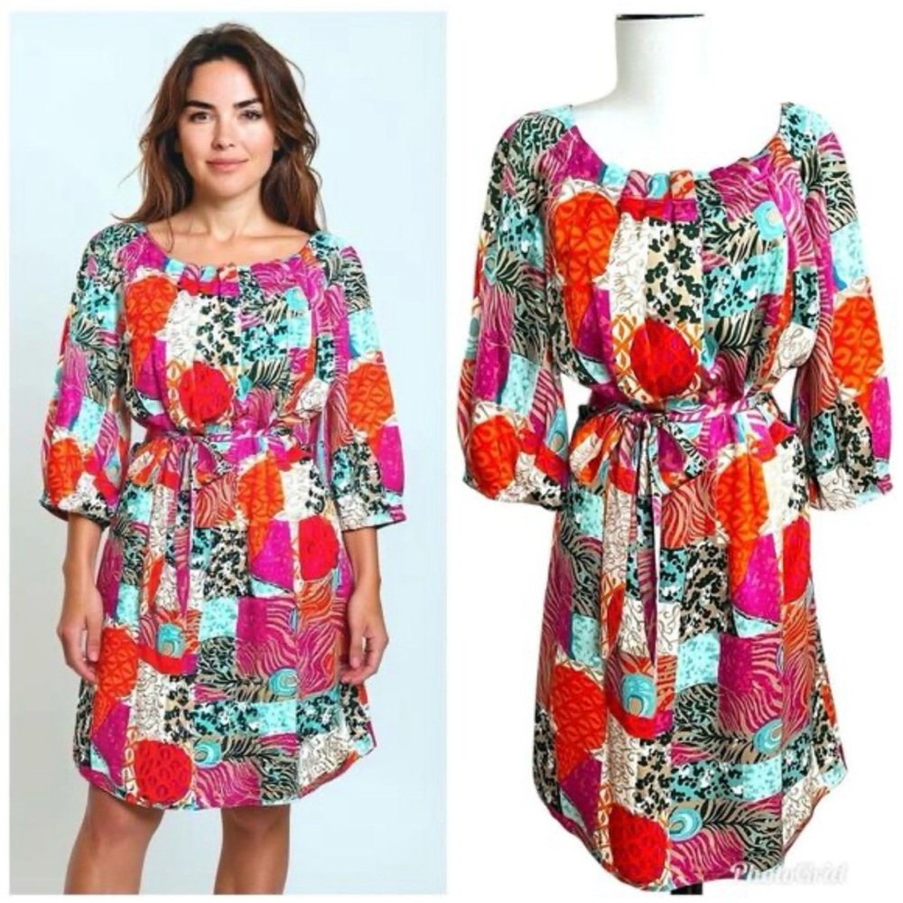 Lilly Pulitzer Silk Keating Patchwork Dress Size 10
